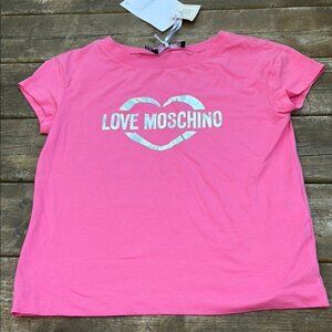 Love Moschino Pink Short Sleeve Tee Vibrant Cotton Casual size 4